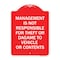 Signmission Management Is Not Responsible for Theft or Damage to Vehicles or Contents, A-DES-RW-1824-23878 A-DES-RW-1824-23878 - alternate 1